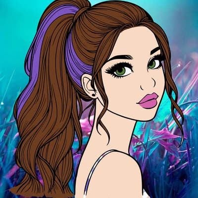 realistic pretty girl with high pony tail