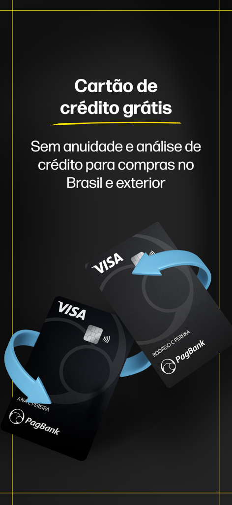 PagBank free Visa credit card with no credit check for international purchases