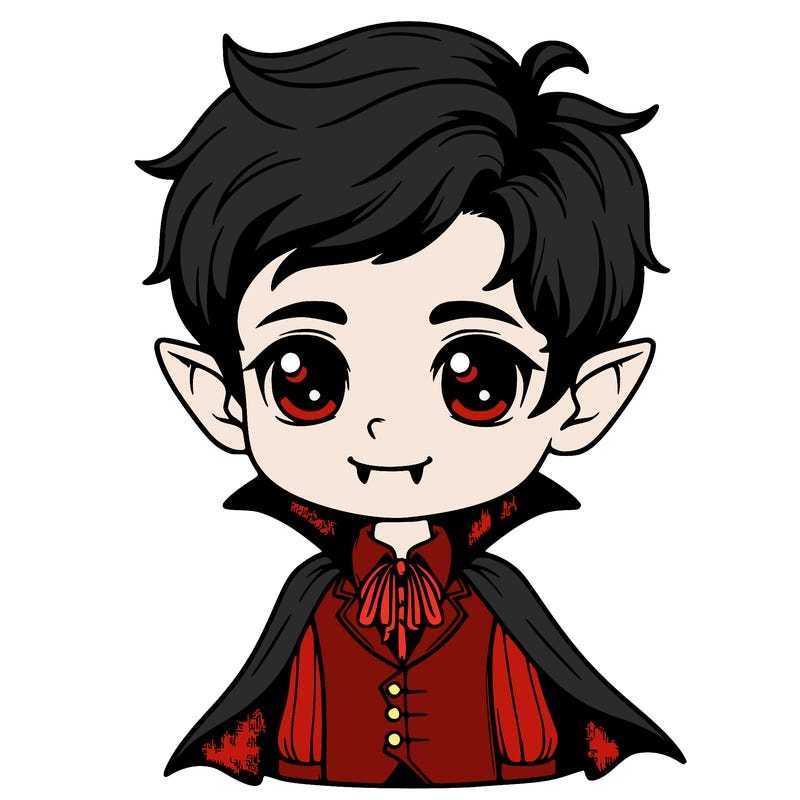 realistic cute vampire
