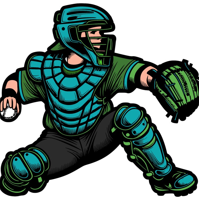 softballl catcher realistic