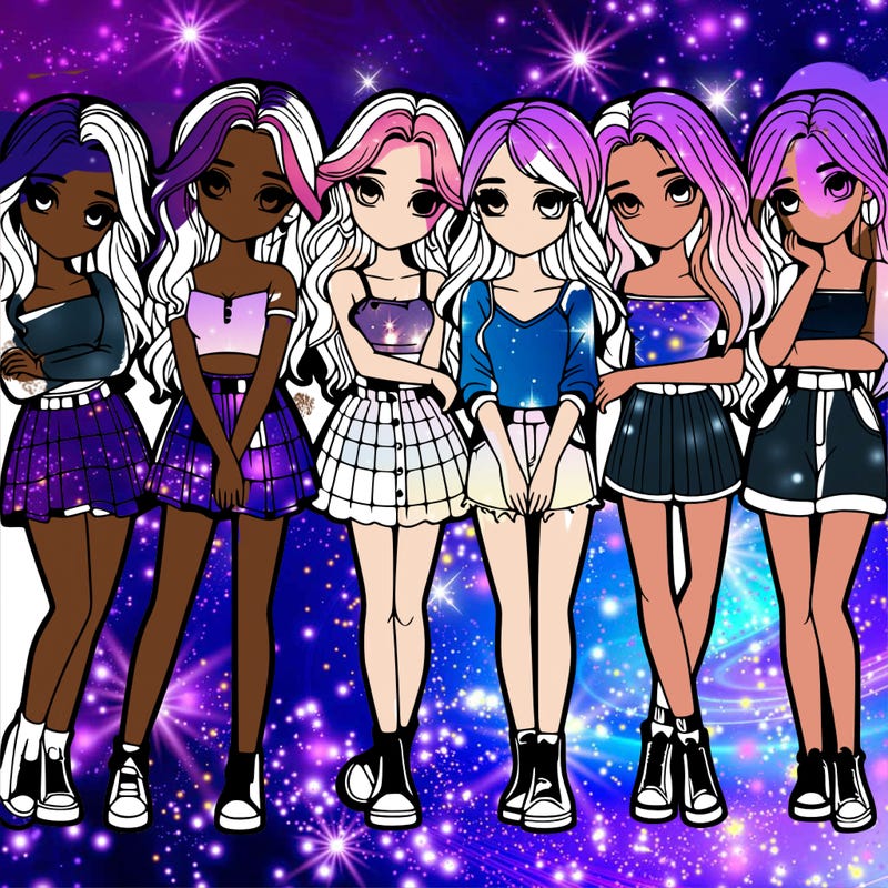 a group of girls realistic