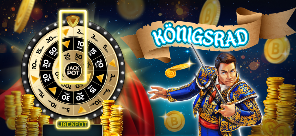 CrazyBuzzer Casino Slot Spiele - CrazyBuzzer casino app King's Wheel featuring jackpot segments and gold coins