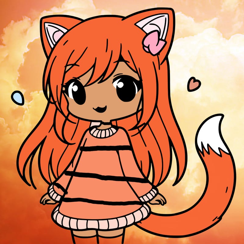 girl with cat ears and tail