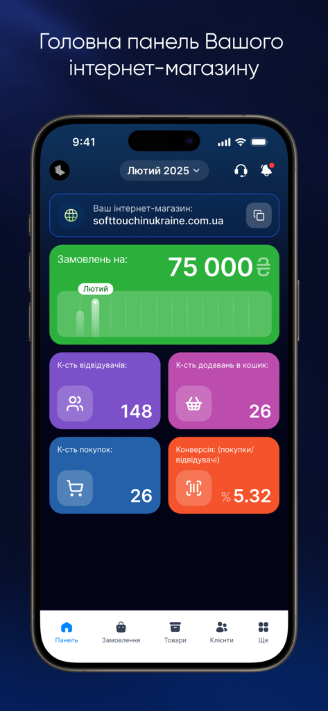 Aima mobile app dashboard showing e-commerce analytics including sales and conversion rates