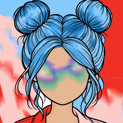 realistic girl with buns on the top of her hair