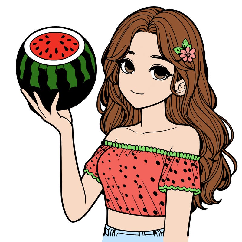 realistic watermelon girl