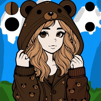 realistic girl in a animal pjs hoodie