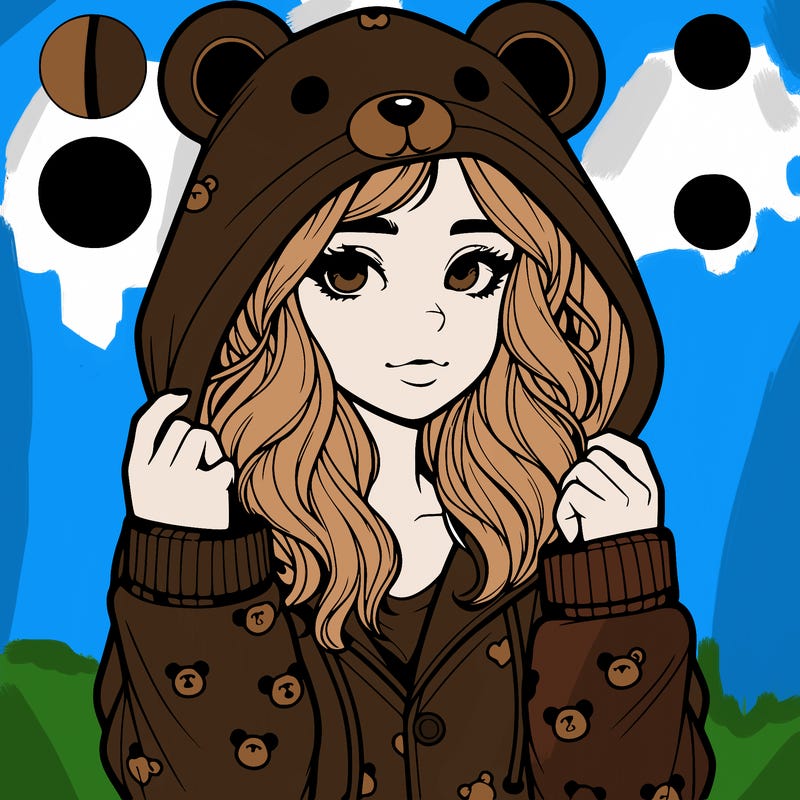 realistic girl in a animal pjs hoodie