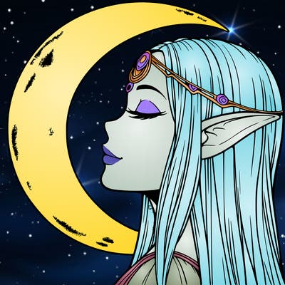 a realistic moon elf