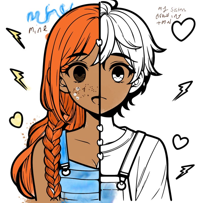 realistic girl boy split