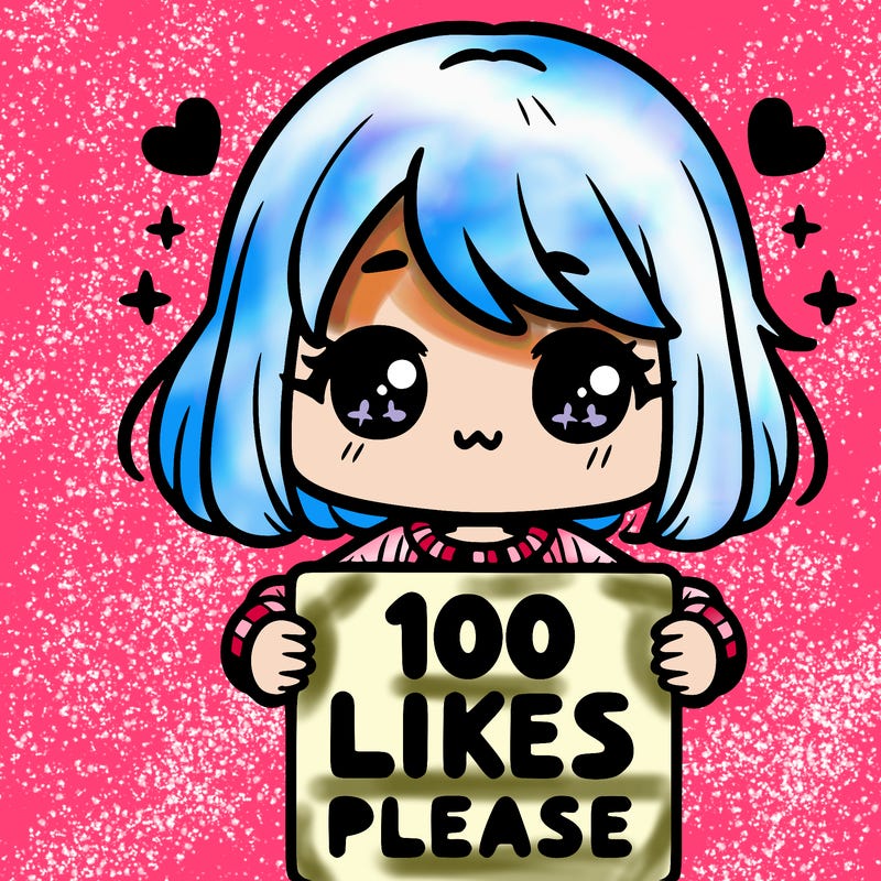 cute girl holding a sign saying 100 likes please