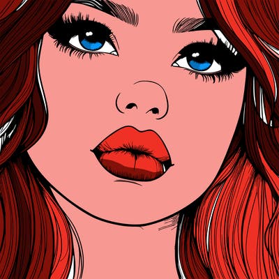 really realistic girl with lips