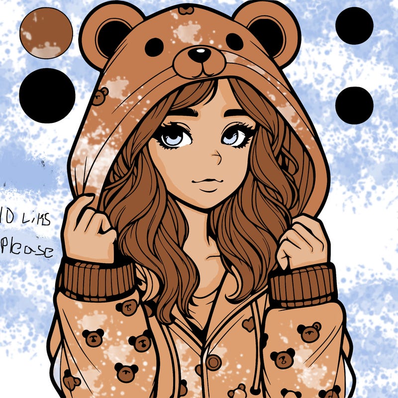 realistic girl in a animal pjs hoodie