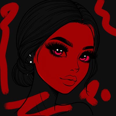 realistic girl with lashes