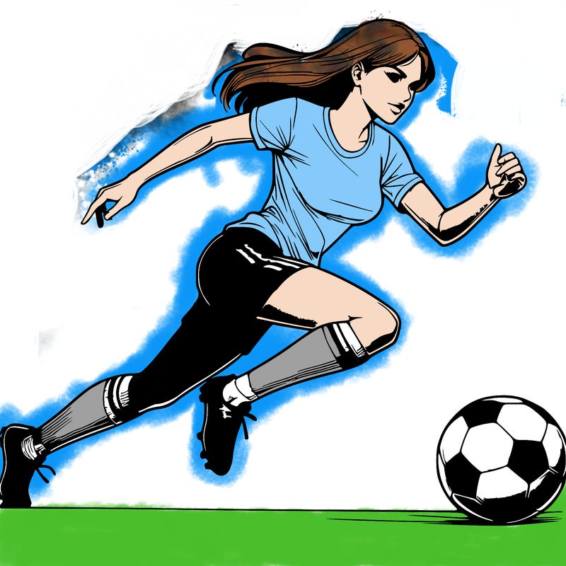 realistic woman playing soccer