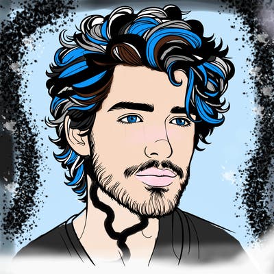 realistic man with fluffy hair