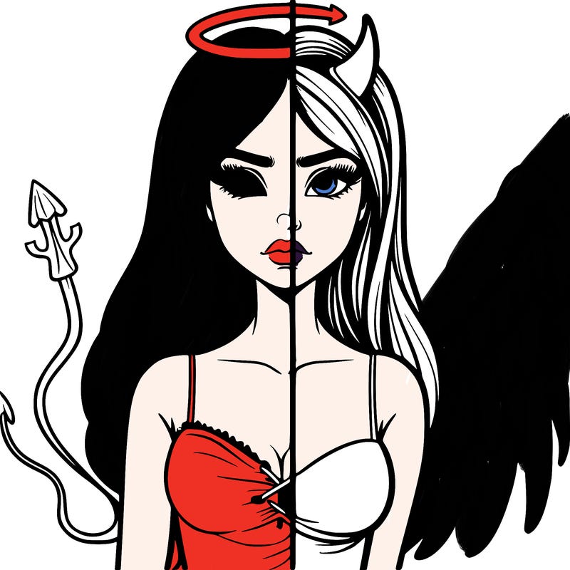 devil vs angel realistic girl