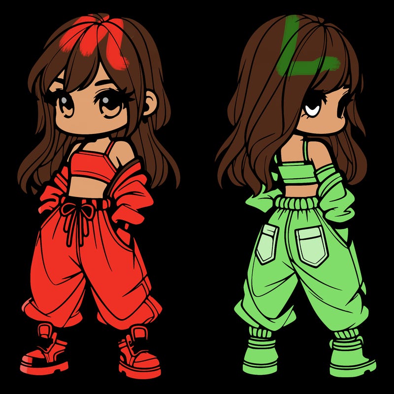 girl in crop top and baggy pants