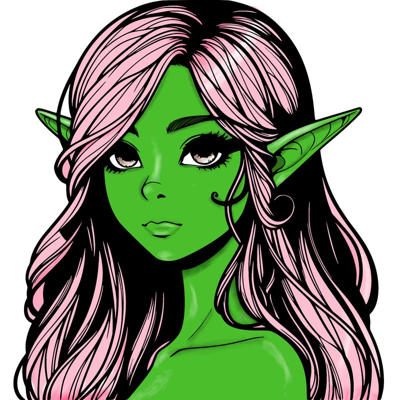 elf girl realistic dark fantasy