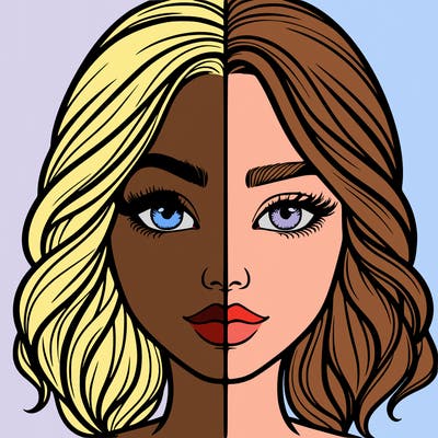 realistic girl split half