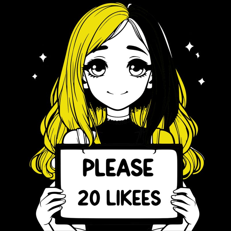 realistic girl holding a sign that says please 20 likes