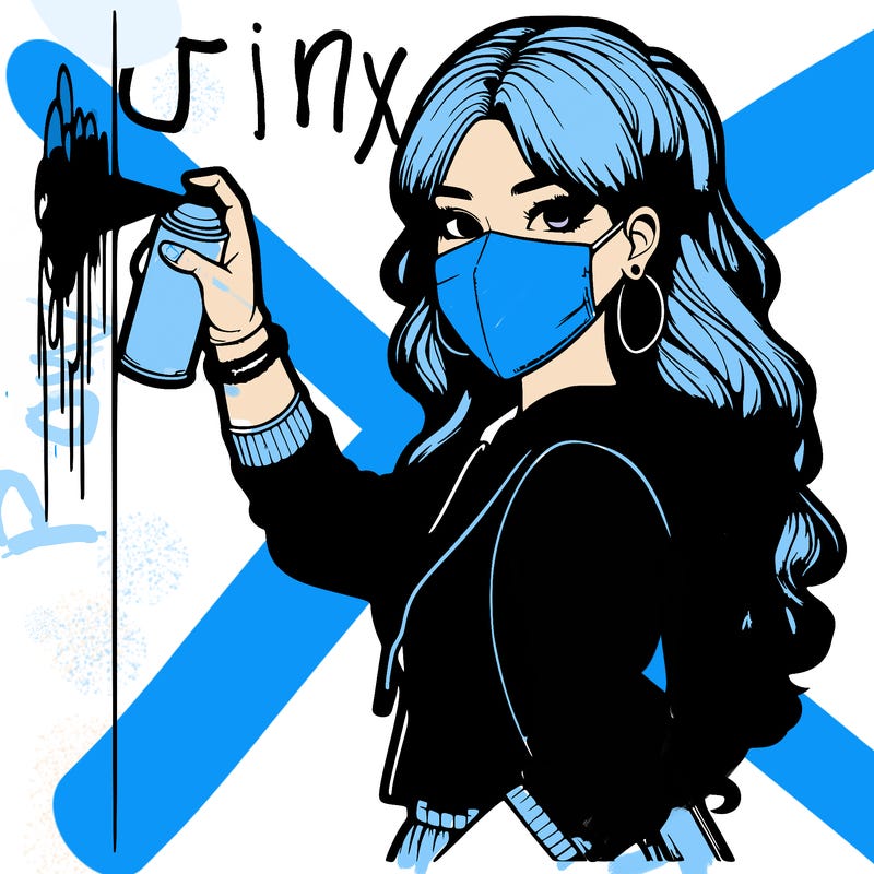 realistic girl with mask spray painting a wall