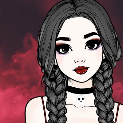 realistic girl with braids