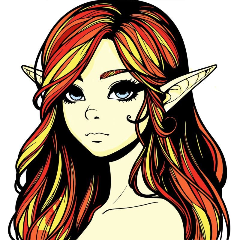 elf girl realistic dark fantasy