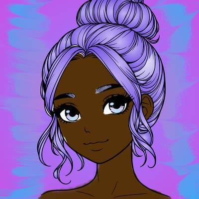 realistic pretty girl with hair in bun