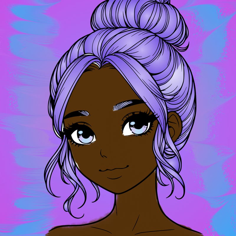 realistic pretty girl with hair in bun