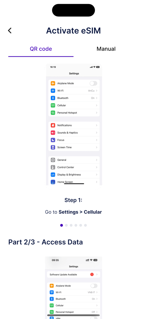 Gigagoアプリ設定での旅行用eSIMのアクティベーション手順ガイド