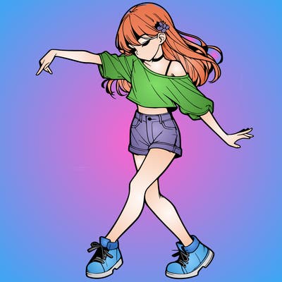 realistic girl danceing