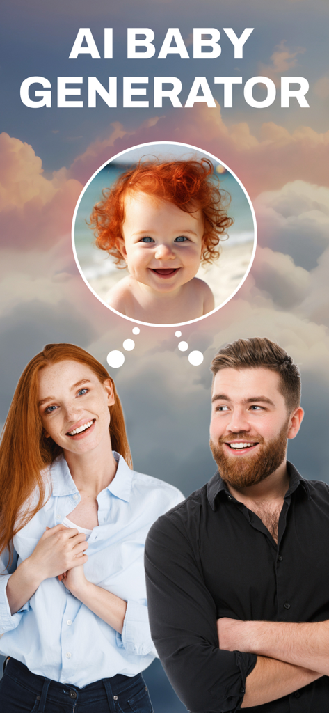 A couple imagining their future child with the AI baby generator app