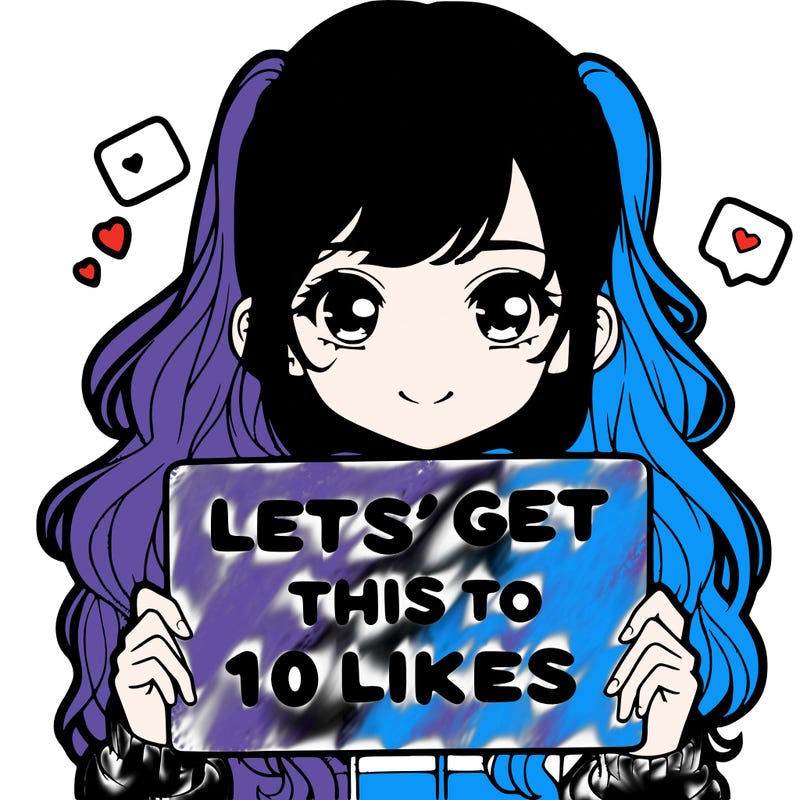 girl holding up sign that says let’s get this to 10 likes realistic