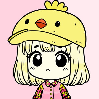 cute girl with chicken hat
