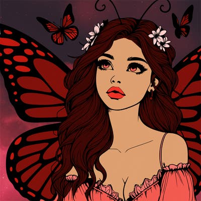 butterfly fairy realistic girl