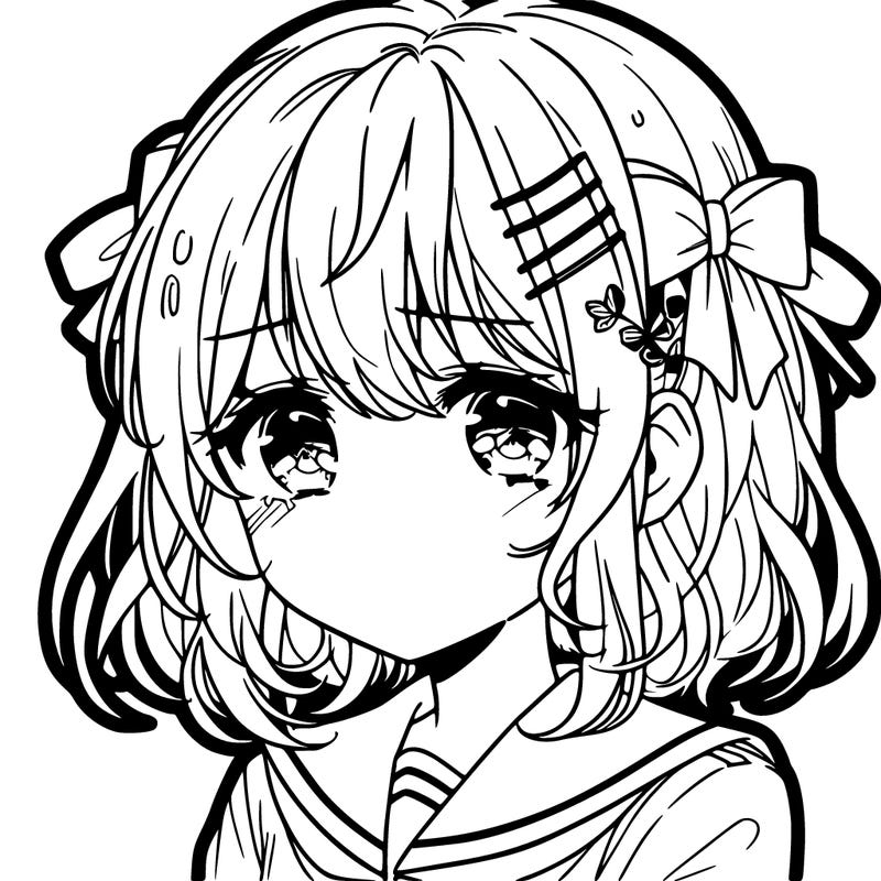 manga girl sad