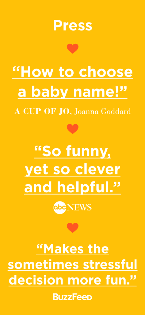 BabyName - find it together - Press reviews and testimonials for the BabyName app from BuzzFeed and ABC News