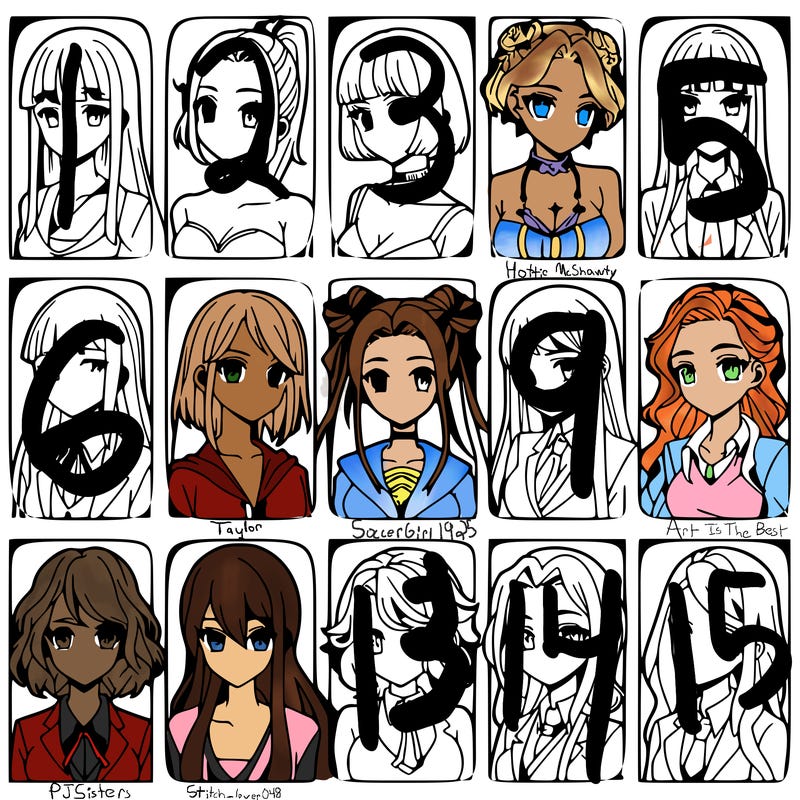 girls that look diffrent anime