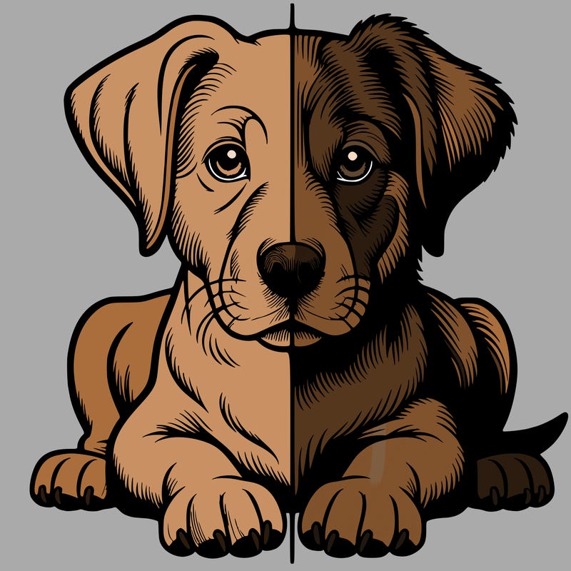 realistic dog split picture