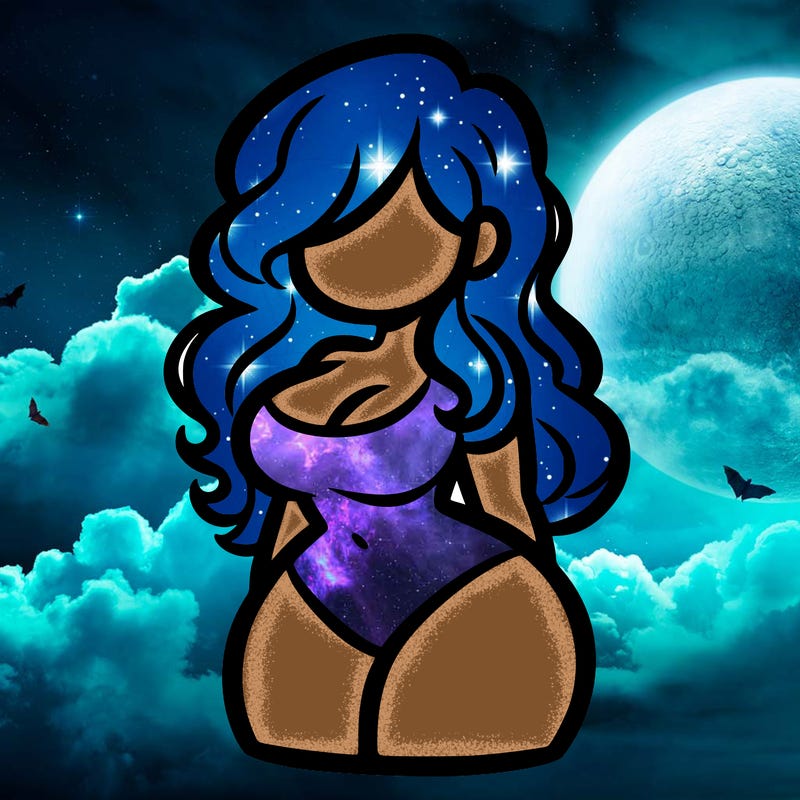 curvy woman with hair