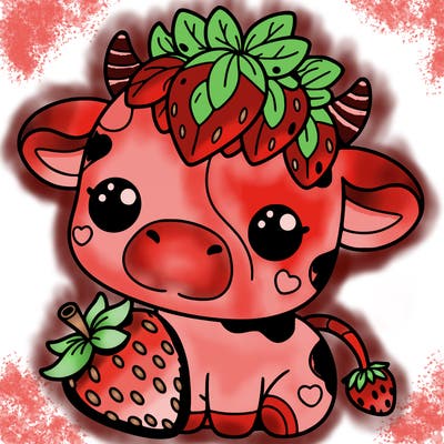 cute strawberry cow