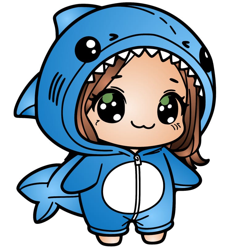girl in shark suit