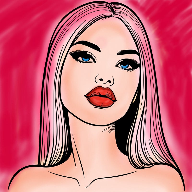 realistic woman with full lips