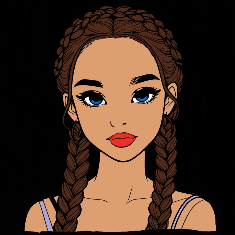realistic girl with braids