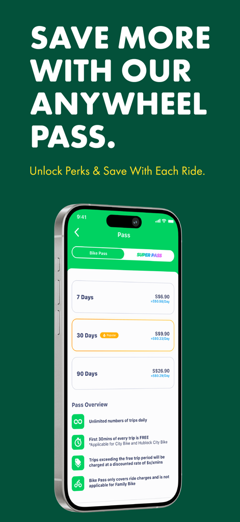 anywheel app pass options and subscription plans