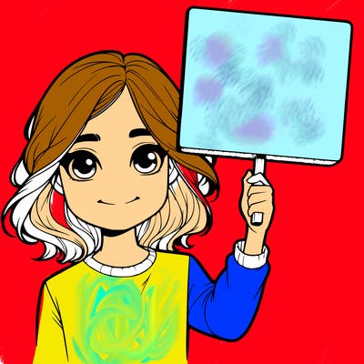 realistic girl holding up a sign