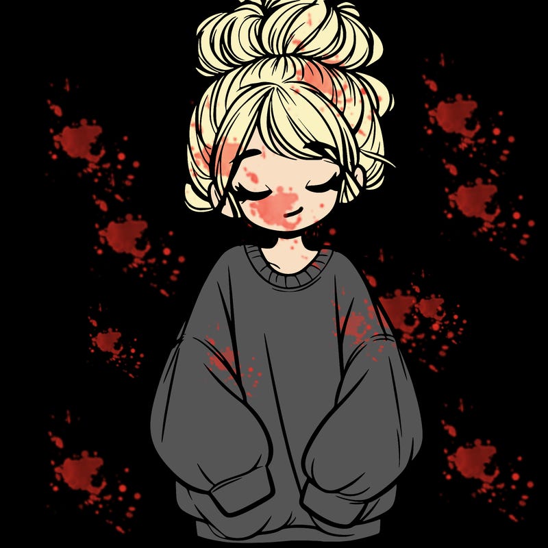 girl with baggy sweatshirt and messy bun