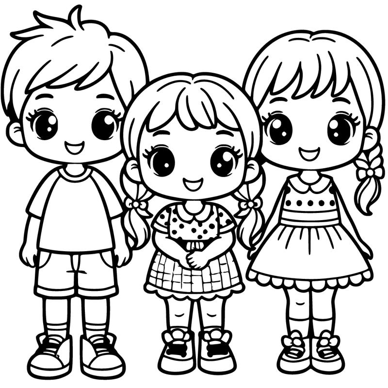 3 siblings  1 boy 2 girls