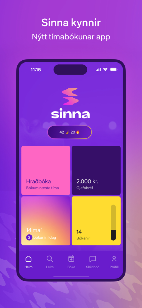 Sinna - Pantalla de inicio de la aplicación Sinna para reservar servicios locales y gestionar citas